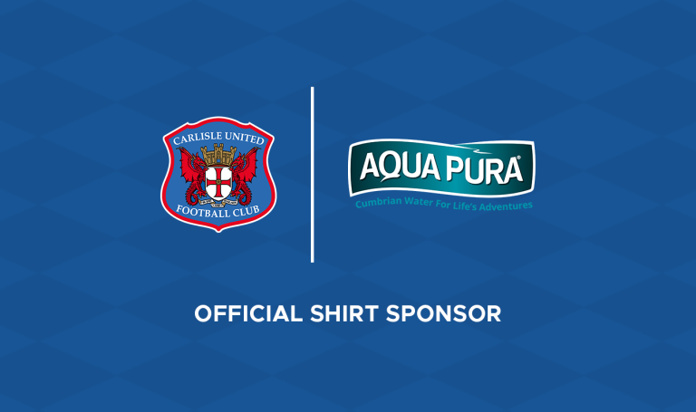 Aqua Pura is the official front-of-shirt sponsor for Carlisle United!